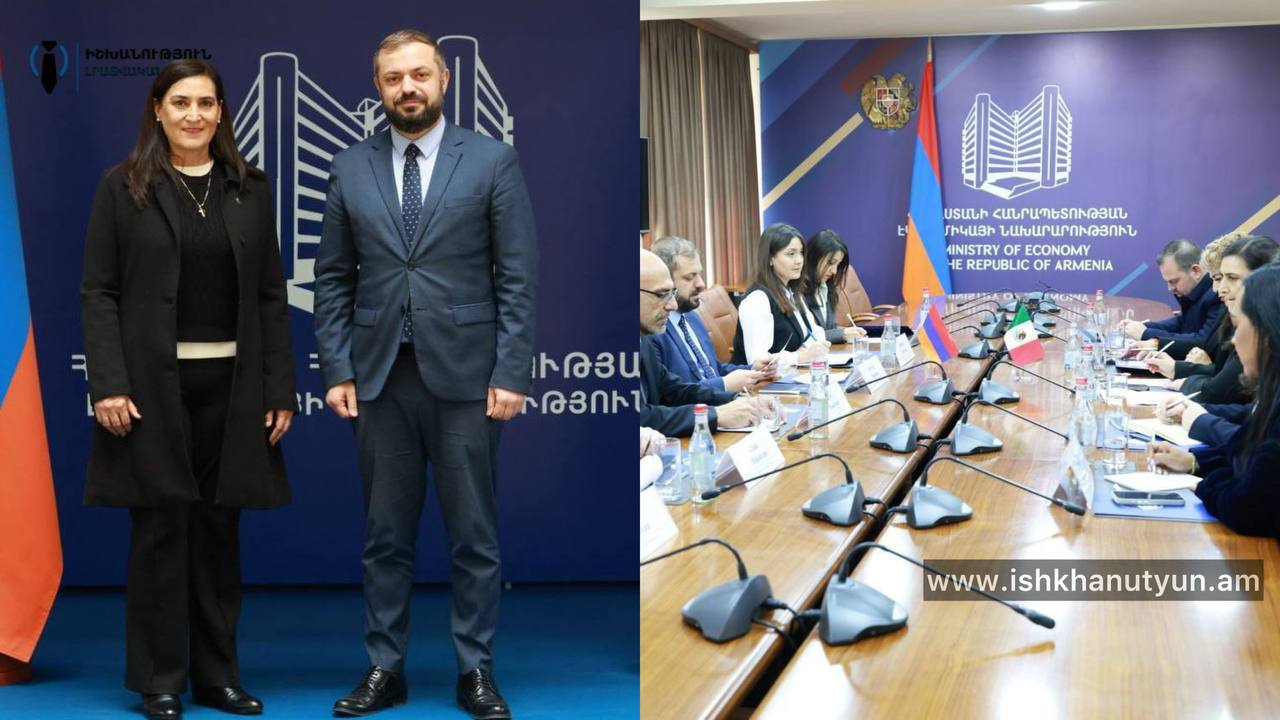Հայաստանի Հանրապետության էկոնոմիկայի նախարար Գևորգ Պապոյանն ընդունել է Մեքսիկայի Պատգամավորների պալատի Մեքսիկա–Հայաստան բարեկամական խմբի ղեկավար Սիլվիա Պատրիսիա Խիմենես Դելգադոյի գլխավորած պատվիրակությանը